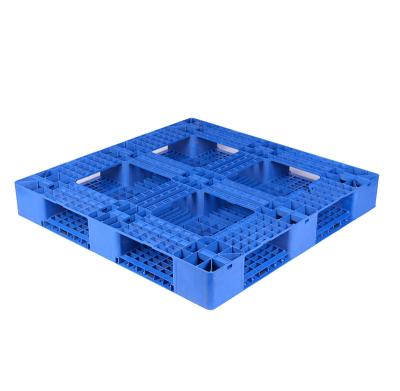 China Eco Friendly / Four Way Entry Rackable Factory Direct Sales Cheap High Quality Four Way Entry Steel Reinforced HDPE Standard Size Double Faced Plastic Pallet for sale