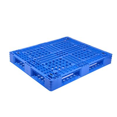 China Eco Friendly / Rackable Four Way Entry Recycled Hdpe / pp 6 Skids Plastic Pallets With Steel Insert for sale