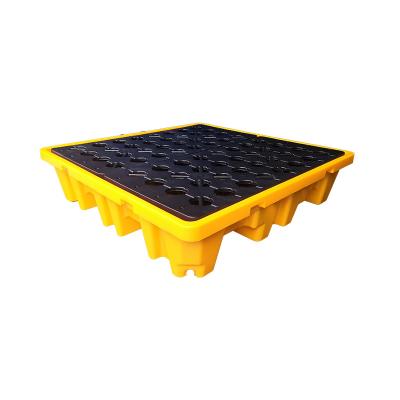 China Eco-friendly Pallet Factory Direct Sales 130x130x30 cm 4 Drum Oil Spill Containment Pallet for sale