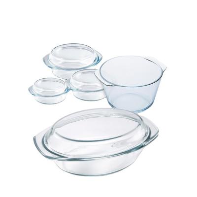 China Sustainable Clear And Eco-Friendly Tempered Glass Cooking Pot Set for sale