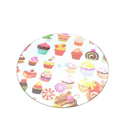 China Custom Type Viable 30cm Diameter Glass Lazy Susan / Turntable Turntable For Cake for sale