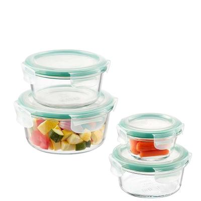 China 2018 BPA Free Baby Glass Microwavable Glass Products All Type Size Food Storage Containers With Lock Lids for sale