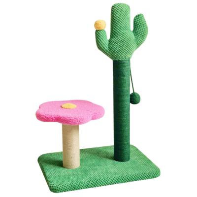 China MewooFun Viable Newcomer High Quality Cat Tree Cactus Scratcher Cat Tree Sisal Scratcher Post With Ball Toy for sale