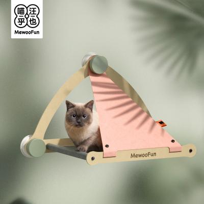 China MewooFun High Quality Breathable Wooden Window Mounted Cat Bed Window Cat Hammock for sale