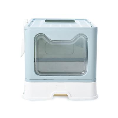 China Eco-friendly material stocked MewooFun pp Cat Litter Box Toilet Foldable Cat Litter Box for sale