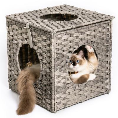 China MewooFun Modern Design Pet Furniture Luxury Rattan Stocked Cat House Furniture Luxury for sale