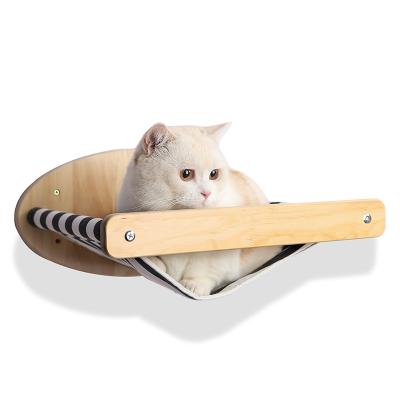 China DIY Pine Solid Wood Wall Hanging Cat Climbing Frame Cat Hammock Space Capsule Cat Toy Stocked for sale