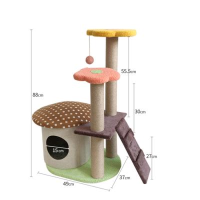 China Viable Manufacturer Wholesale Sisal Mushroom Small Cat Tree from MewooFun with Ladder for sale