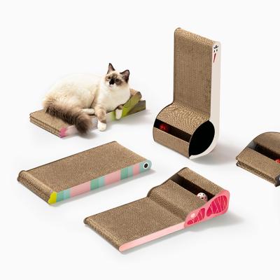 China MewooFun Stocked Large Cat Scratcher Pad Toys Funny Interactive Wrinkled Cardboard for sale