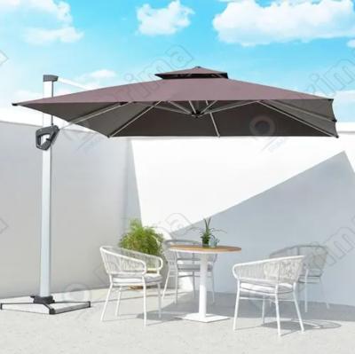 China Contemporary Patio Table with Twin Hole Patio Umbrella White Patio Umbrella for sale