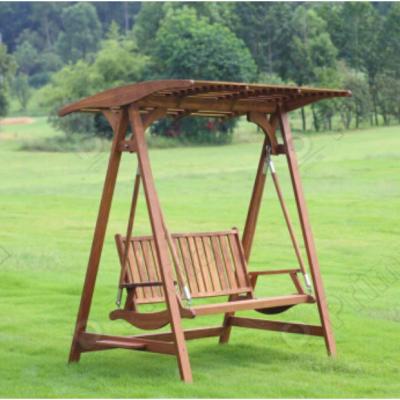 China Super Comfortable Outdoor Wood Swing Chair Outdoor Patio Swing Chair Double Seat for Hotel Outdoor Patio Swing Chair for sale