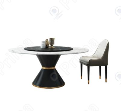 China (Size) Furniture Dining Table Sets Stainless Steel Adjustable Modern Home Marble Dining Table for sale