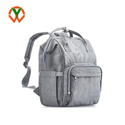 China Large Capacity Multi-Function Diaper Backpack Baby Bag Backpack Adult Gray for sale