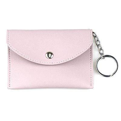 China Stylish.lightweight Mini Coin Purse Key Chain PU Purse Wallet Credit Card Holder for sale