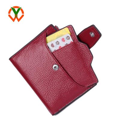 China Anti-Theft Women's Bi-fold Zipper Pocket Wallet Cards Case Purse With ID Window for sale