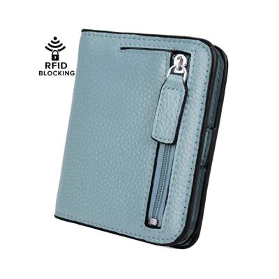 China Anti Theft Custom Women's Rfid Blocking Small Wallet With ID Window for sale