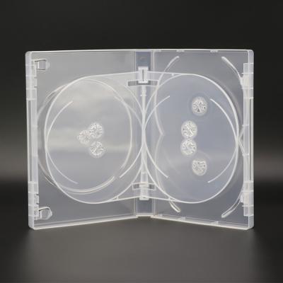 China Recycable Wholesale Clear 22MM 25MM Case DVDR Case DVD Jewel DVD Case Cover 7 Discs Plastic 27MM Multi CD Case for sale