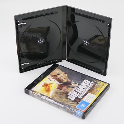 China Blue Recycable 14MM Bluray Disc DVD Case Blu-Ray Case 2 Slim Discs CD Case for sale