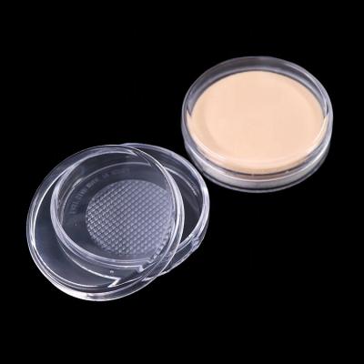 China Recycled Materials Eco - Friendly Clear Plastic Round Shape Cosmetic Jewelry Powder Puff Storage Box for sale