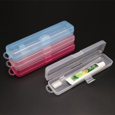 China Recycled Plastic Toothbrush Holder Materials Portable Toothbrush Packaging Box With Hook Toothbrush Snare Case for sale