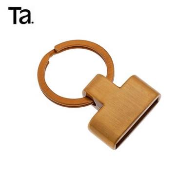 China TANIA Special Design Key Ring Eco-Friendly Brush Holder Antique Brass Key Metal Chain Custom Logo for sale