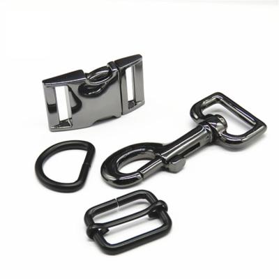 China TANAI Eco-Friendly Black Alloy Custom Curved Metal Side Quick Logo Release Clasp Adjustment Buckles For Pet Collar Hardware for sale