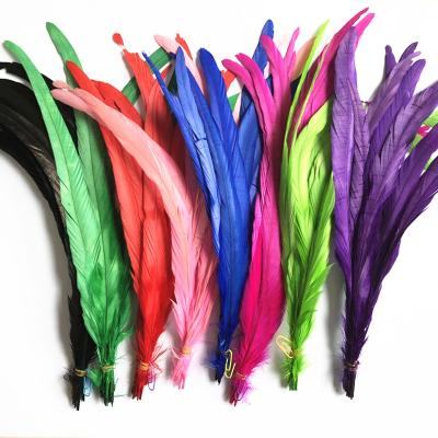 China Bleached and dyed tail rooster festival decoration feathers for carnival costume for sale