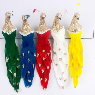 China Christamas Decoration Feather Peacock Christmas Decoration for sale