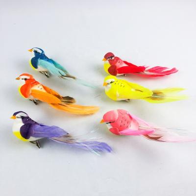 China Artificial Christmas Decoration 6 Colors Feather Bird For Christmas Ornaments for sale