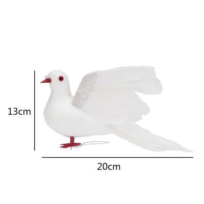 China Christmas Decoration White Artificial Feather Doves For Wedding Decoration for sale