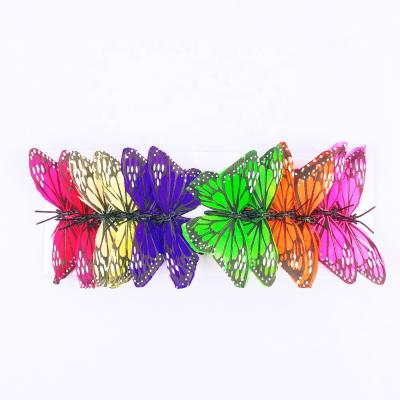 China Home Decoration Customized Artificial Feather Butterfly For Decorations 6cm 8cm 10cm 12cm for sale