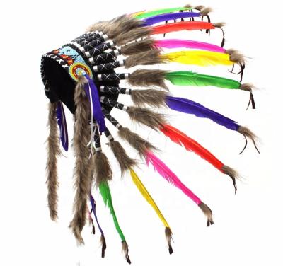 China Indian festival feather headdress craft for sale for sale