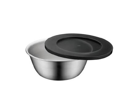 China Disposable Non-Slip Stainless Steel Salad Mixing Bowl With Lid for sale