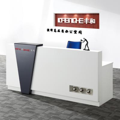 China Hot Sale Beauty Nail Salon Table Metal Desk L Shaped Standing White Reception Convertible for sale