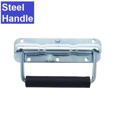 China The handle has a built-in spring that automatically springs back into high quality H403 Taiwan made metal spring handle case hardware theft case road case heavy duty material for sale