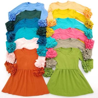 China 2020 New 0-12 Years Girls Solid Color Cotton Dress Breathable Children's Dresses Wholesale for sale