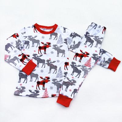 China Loungewear Outfits Gift Pajamas Printed T-shirt Kids Apparel Hive Pants Baby Christmas Boutique Outfits for sale