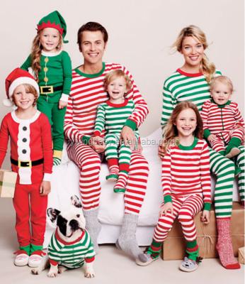 China 100% Cotton Unisex Kids Clothing Sets Wholesale Kids Christmas Pajamas With Stripe Kids Christmas Pajamas for sale