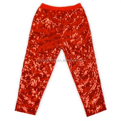 China Cotton / Sequin Latest Girls Red Sequin Leggings Toddler Girl Kids Fashion Christmas Red Outfit for sale