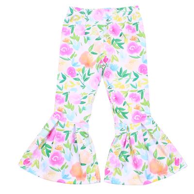 China Breathable In Stock High Quality Design Kids Girls Lace Up Ruffle Wholesale Ruffle Legging Legging For Toddler Floral Leggings for sale