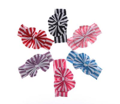 China 2016 Wholesale Fashion Factory Baby Stripe Headband Kids Bow Cotton Hair Band for sale