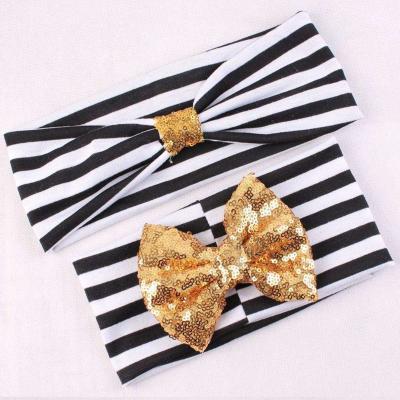 China Tia striped baby headband girl headband bow knot hair bands fashion gold butterfly black headband dress up accessories baby sequined big for sale