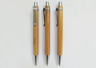 China Recycled Bamboo Pen with metal click and customized logo or silk printing for promotion for sale