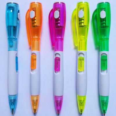 China Multi-function LED light plastic ball pen with printing logo for promotion for sale