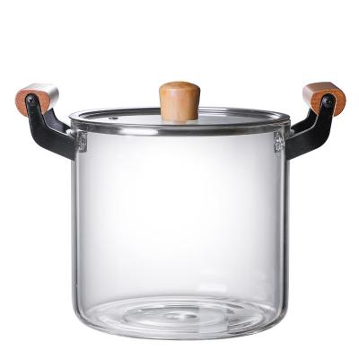 China High Capacity Borosilicate Glass Heat Heatable Hot Selling Jar With Cover Lid Household Items for sale