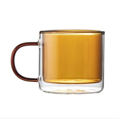 China Double Wall Glass Stored Coffee Mugs With For Espresso 250ml Coffee Clear Tea Glass Cups for sale