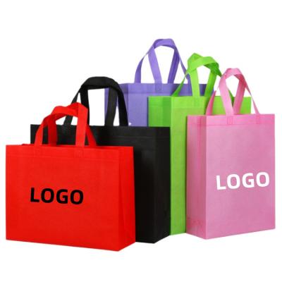 China Custom Logo Handled Printed Non Woven Reusable Non Woven PP Nonwoven Tote Grocery Bag for sale