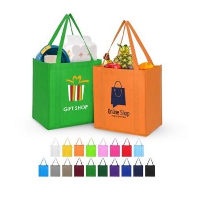 China Custom Logo Handled Printed Non Woven Reusable Non Woven PP Nonwoven Tote Grocery Bag for sale