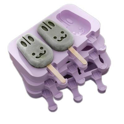 China Viable creative reusable silikon diy ice pop cube tray molds ice cream popsicle mold with sticks for sale