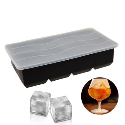 China Viable Cube Tray Silicone Ice Silicone Ice Tray Cubes In Whiskey Ice Cube Trays Silicone 8 Cavity for sale